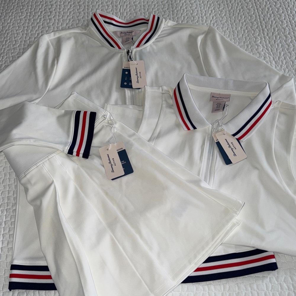 NWT Tommy Bahama women’s activewear tennis set, Size M. UPF 50.
